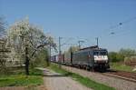 TXL 189 982 (ES 64 F4 - 082) mit DGS 41062 Melzo-Scalo/I - Wanne-Eickel bei Muggensturm. 25.04.13