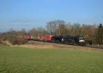 182 599 + 182 598 mit DGS 43101 nach Verona am 14.12.2013 bei Hilperting.