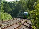 Triebwagen der Vectus Verkehrsgesellschaft im Bf Hachenburg Westerwald.