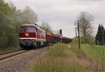 232 356 und 155 222 (WFL) fuhren am 25.04.20 ein Holzzug von Triptis nach Kaufering.
Hier ist der Zug bei der Bereitstellung in Triptis zu sehen.