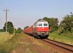 232 333 (WFL) fuhr am 18.06.21 mit einem Holzzug von Triptis nach Saalfeld und weiter nach Kaufering. Hier ist der Zug bei Dreitzsch zu sehen.