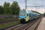 Westfalenbahn ET 609 kam am 19.05.2016 um 6.41 Uhr durch den Bahnhof Dedensen auf dem Weg nach Braunschweig.