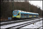 Nur noch in diesem Winter sind Fahrzeuge der Westfalenbahn im Plandienst auf der RB 66 zwischen Osnabrück und Münster zu sehen. Im nächsten Winter soll die Eurobahn diese Leistungen übernehmen. - Hier fährt WFB ET 016 nach Münster am 13.01.2017 um 12.26 Uhr in den Bahnhof Natrup Hagen ein.