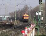 Lok 23 (MaK G1600BB/1978) der WHE am B Heerstr. Wanne-Eickel. Im Bereich der WHE sind fast ausschlielich Form-Signale im Einsatz. 26.03.2007