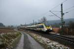 Abellio Bombardier Talent2 8442 602 und 8442 xxx in Hoffenheim als RE10b am 03.01.21 