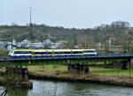 Von Jagstfeld aus nach Bad Wimpfen überquert ein mir unbekannter 8442 1XX/6XX als RE 10b nach Mannheim Hbf die Neckarbrücke. 1.2.2022