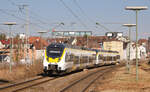 442 114+xxx als RB 18 Osterburken-Tübingen am 05.03.2022 in Stuttgart-Zuffenhausen.