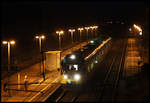 Am Silvester Morgen des 31.12.2007 hält um 07.30 Uhr der ET 016 der Westfalenbahn auf dem Weg nach Osnabrück im Bahnhof Hasbergen.