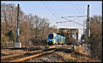 Da die Kanalbrücke bei Rheine - Rodde derzeit marode ist, kann der ET 612 sie hier am 29.1.2024 um 11.16 Uhr nur im Schritt Tempo befahren.