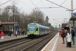 ET 014 der Westfalenbahn mit Regionalzug WFB 90503 Bad Bentheim-Bielefeld auf Bahnhof Ibbenbren am 28-12-2012.