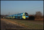 Doppelstockzug ET 602 der Westfalenbahn hier bei Ibbenbüren - Laggenbeck am 15.2.2017 um 8.59 Uhr unterwegs nach Braunschweig.