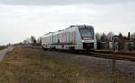 1648 424 von abellio war am 02.03.19 unterwegs nach Dessau als er südlich von Köthen einen Bahnübergang passierte.