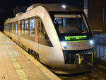 Ein LINT 41-Triebzug der Abellio als RB46 wartet am Hauptbahnhof Bochum.