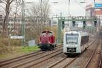 VEB V100 2091 & abellio Lint als S7 in Wuppertal, am 13.04.2021.