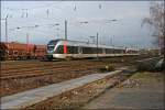 Zwei FLIRT´s fahren als ABR99646 (RE16  Ruhr-Sieg-Express ), von Essen Hbf nach Siegen/Iserlohn, und werden bei Bochum-Ehrenfeld gesichtet.