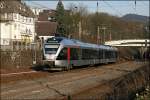 ET 23002 fhrt am spten Nachmittag des 18.02.2008 als ABR99621 (RE16  Ruhr-Sieg-Express ), von Siegen nach Essen Hbf, in Werdohl ein.