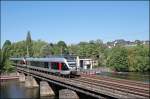 Zwei FLIRT´s berqueren den Harkortsee als ABR99612, (RE16  Ruhr-Sieg-Express ), auf der Fahrt von Essen Hbf nach Iserlohn/Siegen.