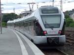 Ausfahrt eines Abellio Rail NRW Stadler Flirt am 19.06.2010 aus Essen Hbf.