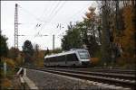 Ein LINT der ABELLIO Rail NRW verlsst Bochum-Hamme in Richtung Wanne-Eickel. (05.11.2010)