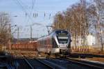   Der ET 22 2102   Kreuztal  , ex ET 22 002, ein 2-teiliger Stadler Flirt EMU 2 bzw.