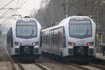 abellio ET 25 2206 als RE19 und rechts abellio ET 25 2306 als RE19 in Oberhausen Holten, am 18.02.2017.