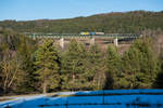 ag 84201 von Neumarkt (Oberpf) nach Plattling bei Überquerung des Labertalviadukts in Deining, 24.02.2019