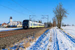 440 105 agilis als ag 84200 (Plattling - Neumarkt (Oberpf)) bei Moosham, 13.02.2021