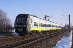 440 411 wartet am 30.01.2011 als ag 84386 nach Saal an der Donau am Einfahrsignal von Obertraubling.