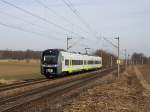 Die 440 913 am 12.03.2011 unterwegs bei Hagelstadt.