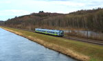 Ein 440 der Agilis ist am 29.03.2016 bei Günzburg von Ingolstadt nach Ulm unterwegs