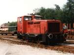 Lok I (Jung, 12991/1957, R 30 C, ex „Edewecht II“ Kleinbahn Bad Zwischenahn - Edewechterdamm) der Ahaus-Alsttter Eisenbahn GmbH in Alsttte am 14-7-1997.