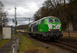 Die AIXrail 485 alias 218 485-1 (92 80 1218 485-1 D-AIX) der AIXrail GmbH fährt am 23.03.2023 auf Tfzf (Triebfahrzeugfahrt) bzw.