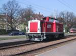 AVG Steilstreckenlok 465 der DB Baureihe 213 (ehemals DB 213 340). Die Lok konnte am 06.04.2002 in Ettlingen Stadt fotografiert werden.