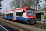 VT 65 der AVG (95 80 0650 565-4 D-VBG, ex PEG 650.04) als S 9 Mühlacker - Bruchsal in Gondelsheim, 1.4.14.