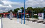 Bahnhof Ulzburg Sd am 19.05.2008, der Knotenpunkt, hier kommen alle drei Linien der AKN, A1 bis A3, zusammen.