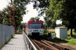 VT2.46 der AKN als 90829 bei Einfahrt in den Bf Boostedt am 22.09.2010