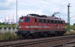 140 857-4 ABEG hat ihren Containerzug nach Hamburg-Waltershof gebracht und rollt nun zur Abstellgruppe in den Rbf Alte-Sderelbe.