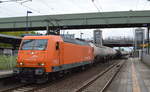 AMEH Trans - ArcelorMittal Eisenhüttenstadt Transport GmbH mit  145-CL 001   [NVR-Number: 91 80 6145 081-6 D-EKO] und Ganzzug Druckgaskesselwagen (leer) Richtung Stendel am 14.09.18 Bf.