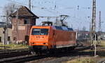 ArcelorMittal Eisenhüttenstadt Transport GmbH, Eisenhüttenstadt [D] mit ihrer  145-CL 002  [NVR-Nummer: 91 80 6145 082-4 D-EKO] am 10.02.25 Höhe Bahnhof Frankfurt (Oder).