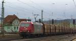 Ein kleines Tageshighlight am 14.01.2011 war 145-CL 002, die mit RSB Logistik-Erzwagen in Richtung Norden durch Mecklar kam.