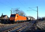 145-CL 002 mit einem Gterzug am 28.12.2012 bei Kaderschleuse.