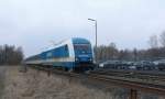 223 064 mit dem ALEX nach Mnchen Hbf kurz vor Wiesau (Oberpf), 22.03.2009