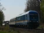 223 065 mit dem ALEX nach Hof Hbf aus Mnchen Hbf kurz vor Wiesau(Oberpf) ,15.04.2009 