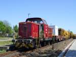 265 601-5 der A.V.G bei Bauarbeiten an der Strecke Northeim - Herzberg am Harz.