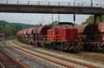 265 601-5 der AVG - Ascherslebener Verkehrsgeselschaft mit Fcs-Wagen, am 18.05.2011 in Kreiensen