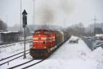 15 min nach den ersten Aufnahmen im Sonnenschein : dichter Schneefall ! AL41&43 in Kaufering - 06/02/2013