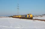 BCB V147 mit Kohlezug von Furth im Wald nach Neuenburg an der Donau am 29.01.2011 bei Laub