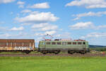 Lokportrait von 140 438 BayernBahn mit dem Henkelzug bei Triesdorf Richtung Gunzenhausen, 26.08.2020  