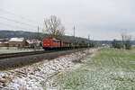 140 432 BayernBahn mit dem Henkelzug bei Oberdachstetten Richtung Würzburg, 31.01.2021