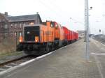 BBL Lok 214 009 mit einem Hilfszugeinsatzes am 11.01.2011 in Stendal.